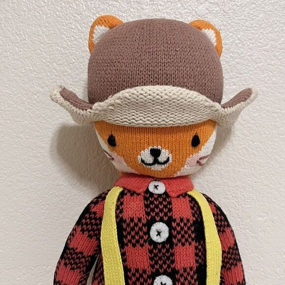 Cuddle + Kind Wyatt the Fox Plush Knit Handmade Doll Stuffed Animal 20" - Picture 2 of 16